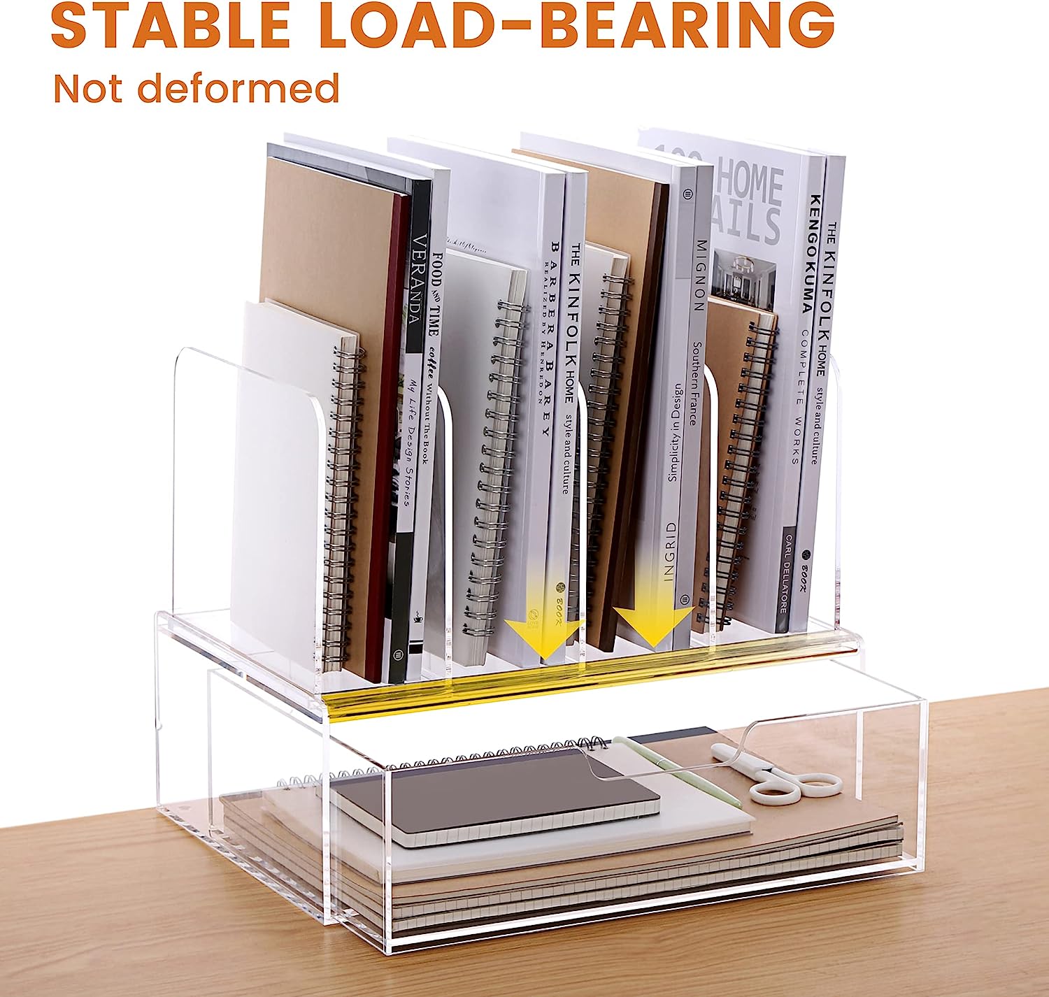 HeZone Desk Organizers and Storage, Office Organization Storage, Clear Acrylic Office Desk Organizers and Accessories with Drawer- 1 Pack - Image 8